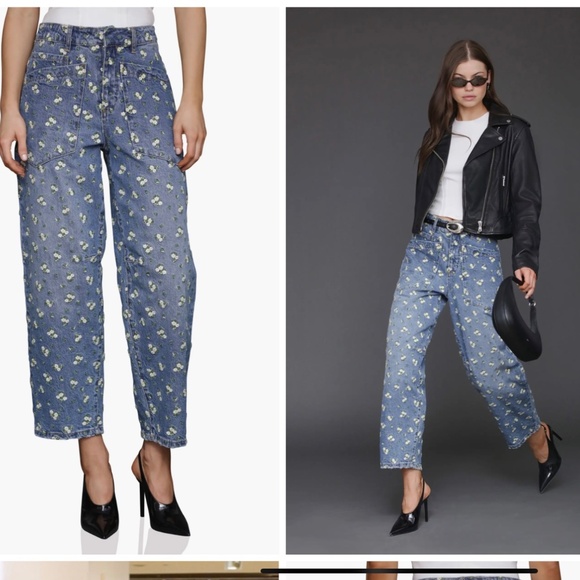Avec les filles Embroidered Barrel leg jeans size 28 - Picture 2 of 8